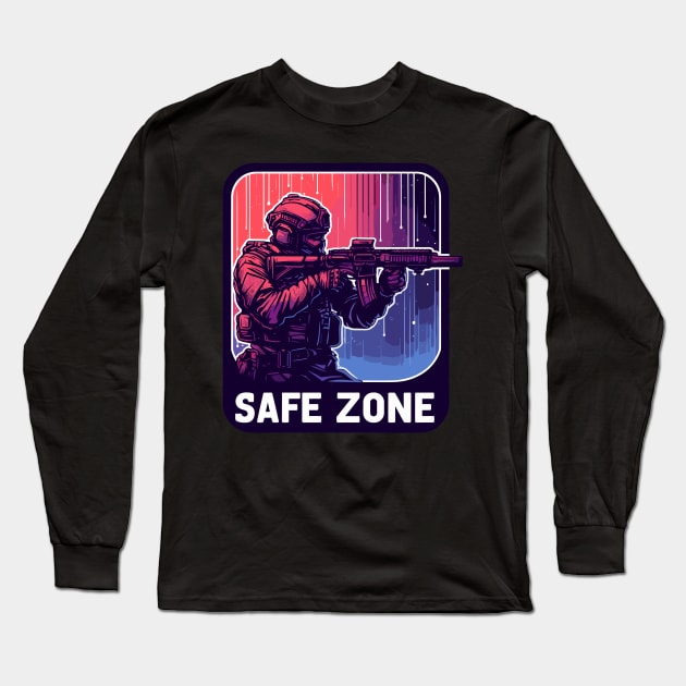 Safe zone rifle guns club firearm Long Sleeve T-Shirt by TomFrontierArt